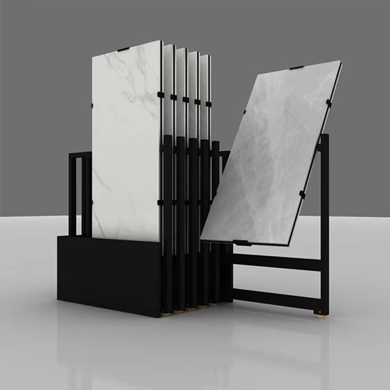 Pull-out rotating display rack